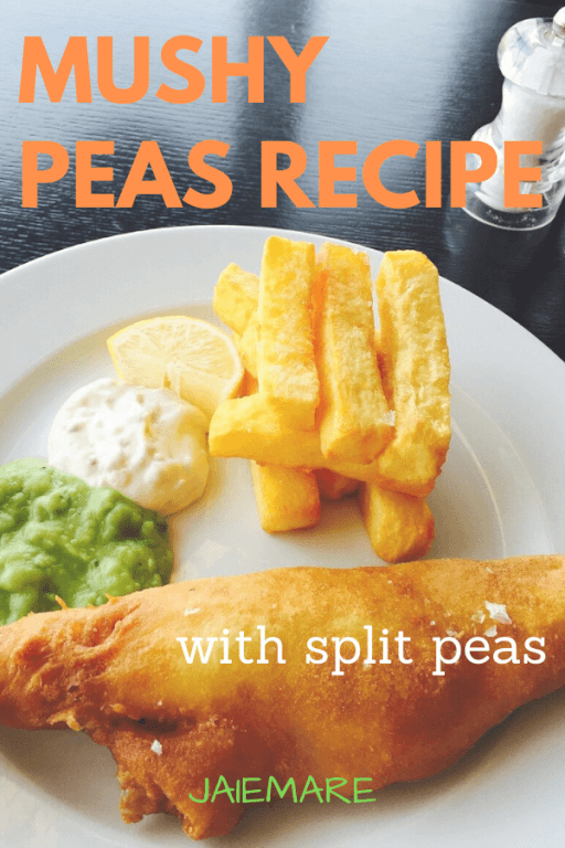 Fish and chips with a side of mushy peas.