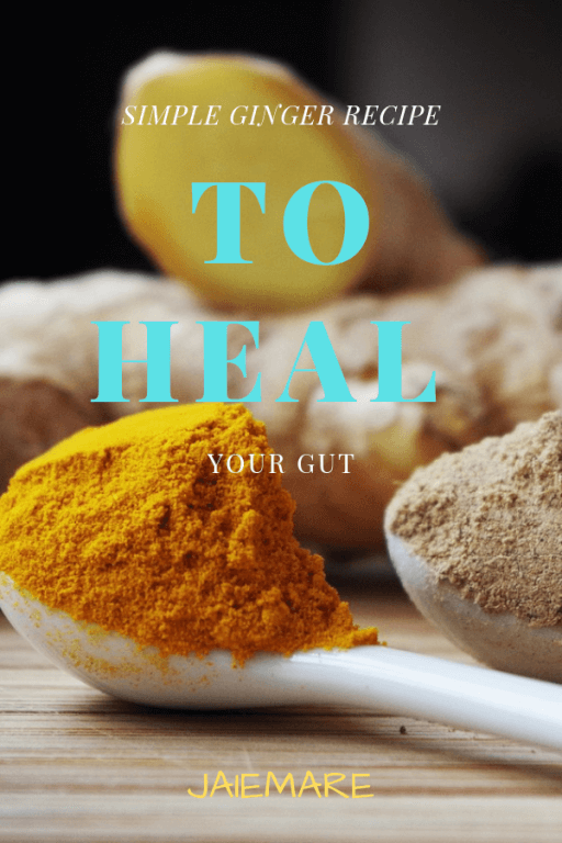 Ginger and turmeric powder on spoons. 